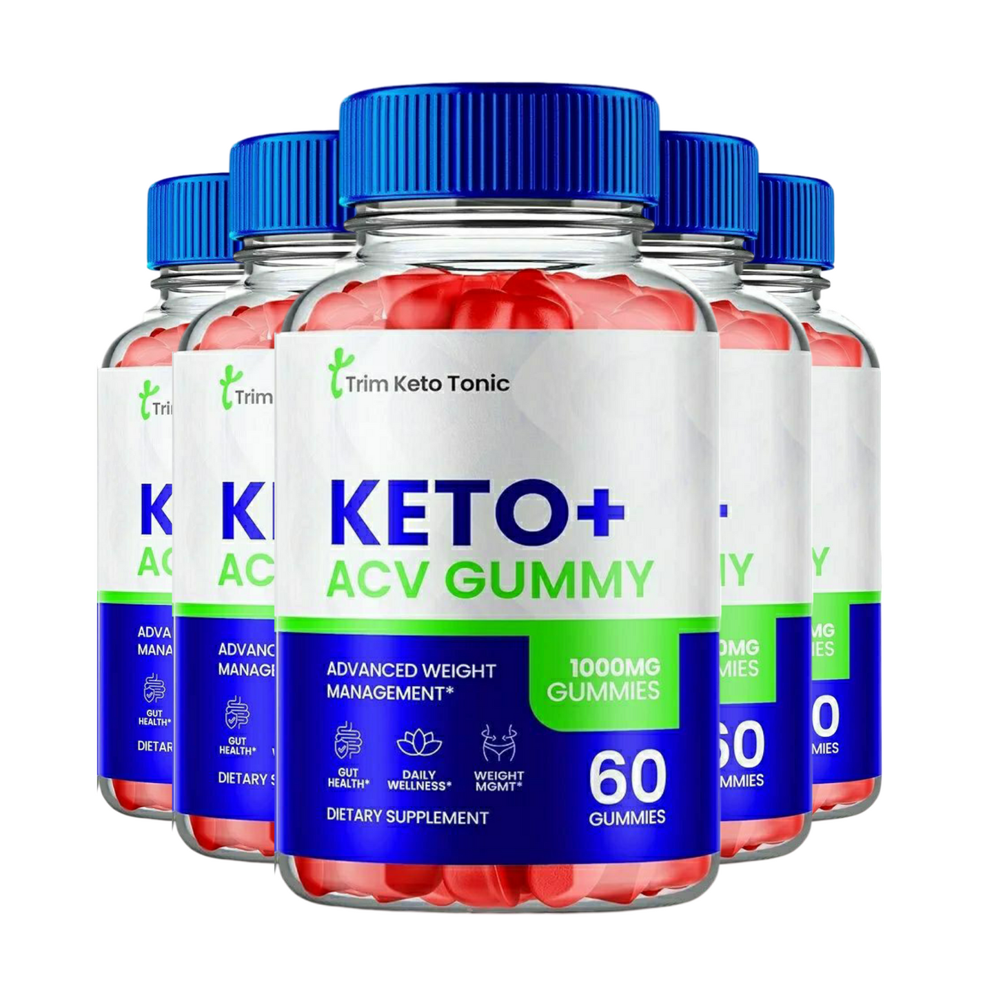 5-Pack Trim Keto Tonic ACV Gummies, Trim Tonic Keto ACV Gummies - 300 Gummies