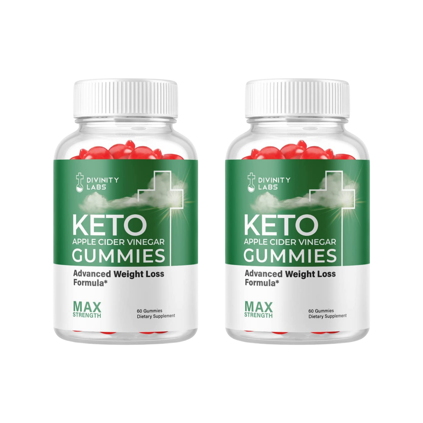 2-Pack Divinity Labs Keto ACV Gummies, Weight Loss, Fat Burner-120 Gummies
