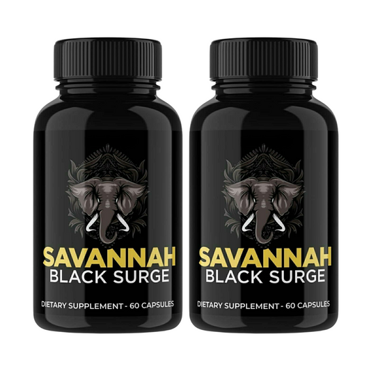 2-Pack Savannah Black Surge Pills, Black Surge Formula Male Support-120 Capsules