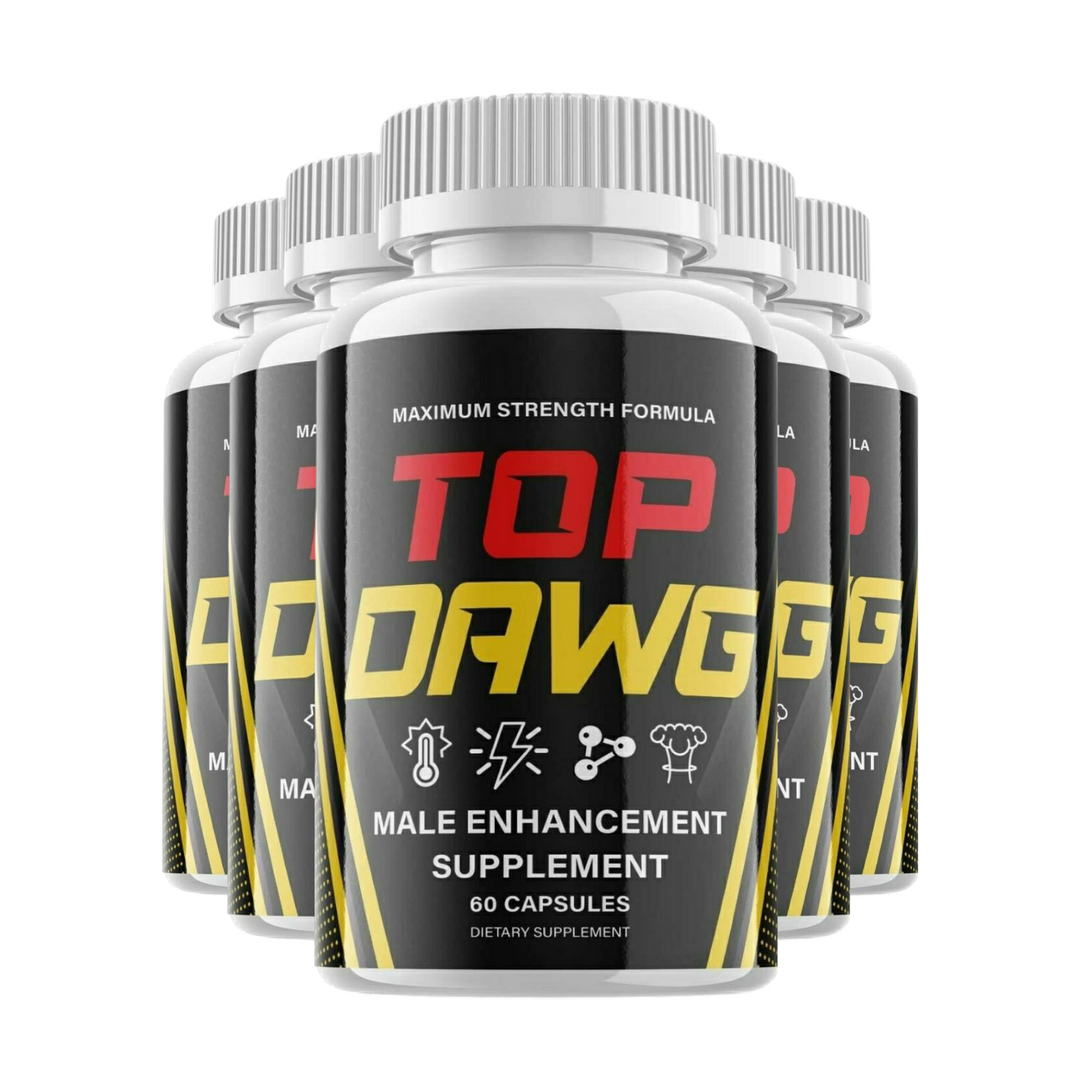 5-Pack Top Dawg Pills, Top Dawg Advanced Male Support - 300 Capsules