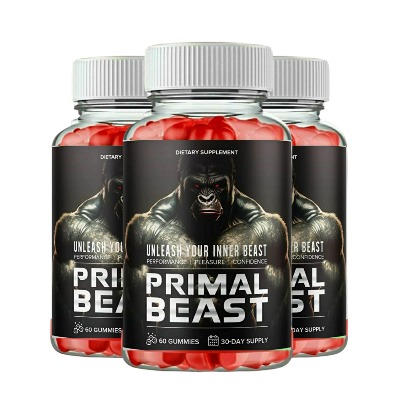 3-Pack Primal Beast Gummies, Primal Gummies For Men - 180 Gummies