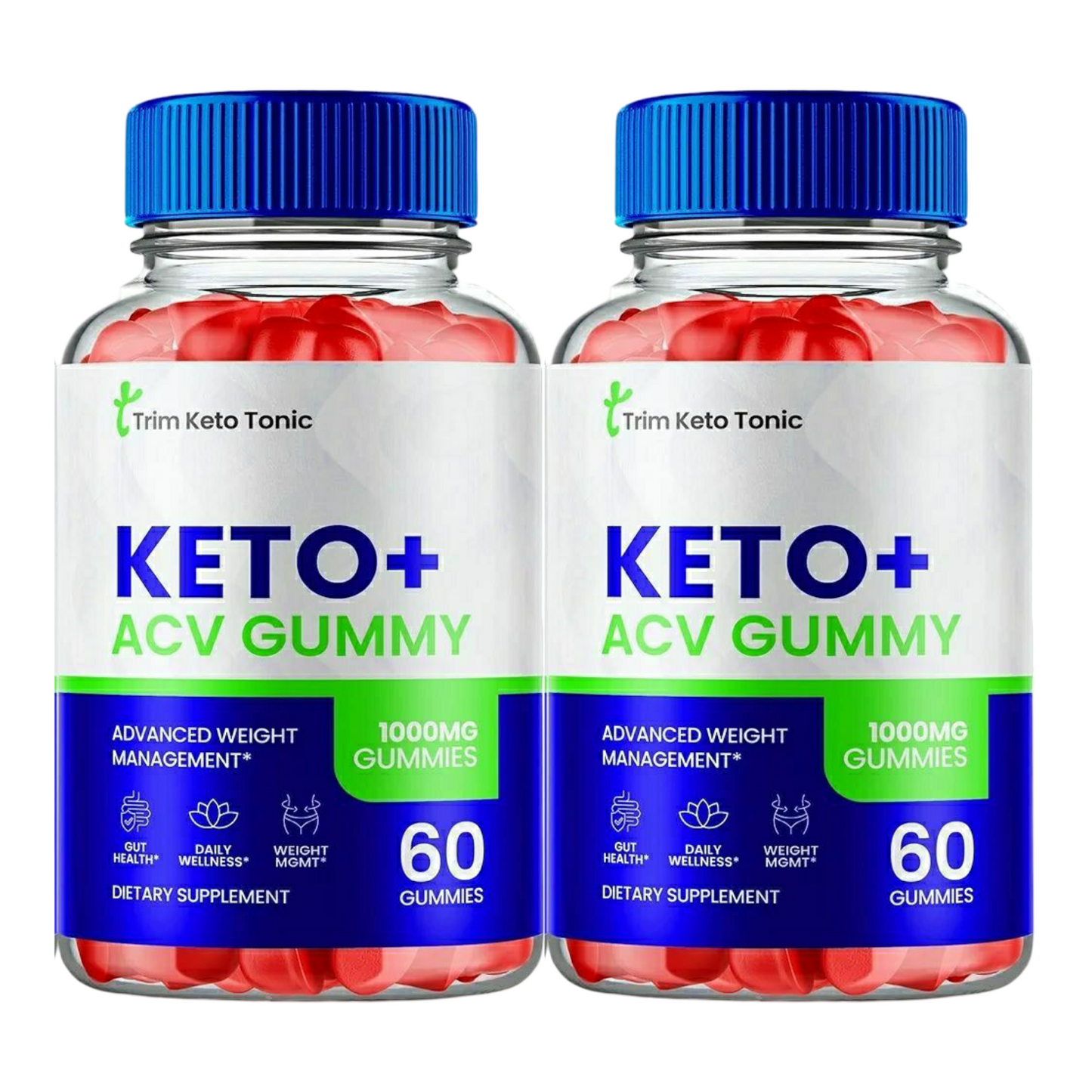 2-Pack Trim Keto Tonic ACV Gummies, Trim Tonic Keto ACV Gummies - 120 Gummies