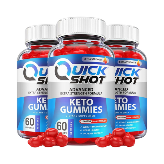 3-Pack Quick Shot Keto Gummies - Quick Shot Keto ACV Gummies - 180 Gummies