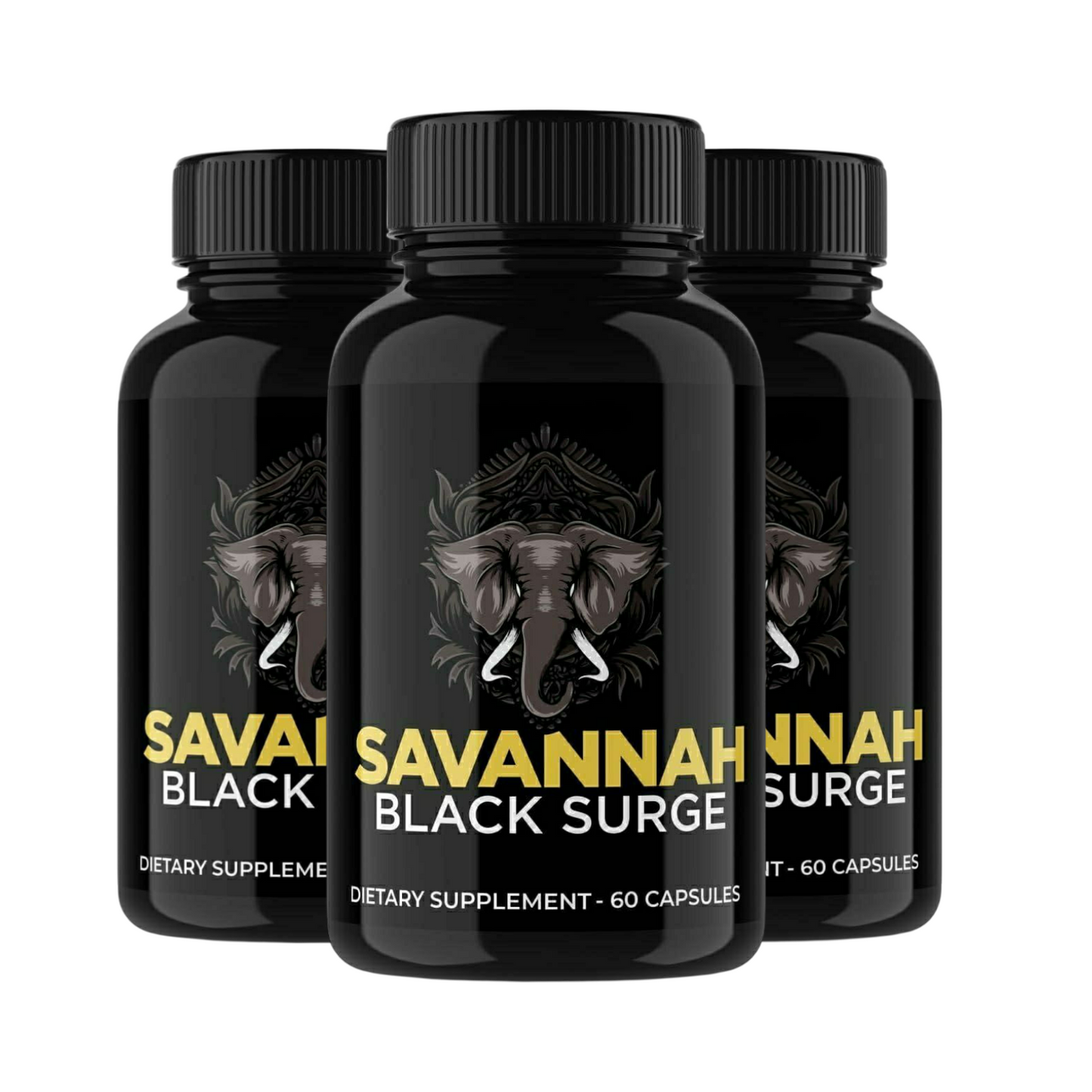 3-Pack Savannah Black Surge Pills, Black Surge Formula Male Support-180 Capsules