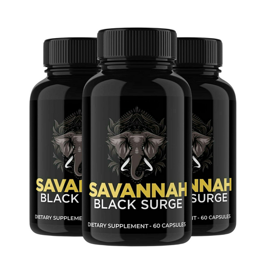 3-Pack Savannah Black Surge Pills, Black Surge Formula Male Support-180 Capsules