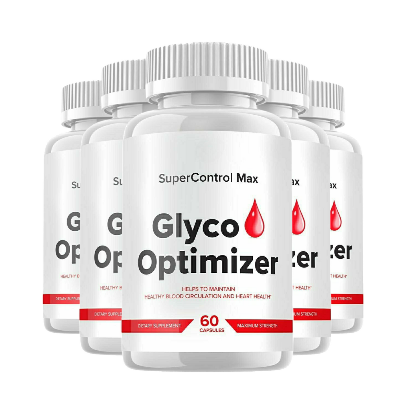 5-Pack SuperControl Max Glyco Optimizer Pills, Super Control Max Pills- 300 Caps