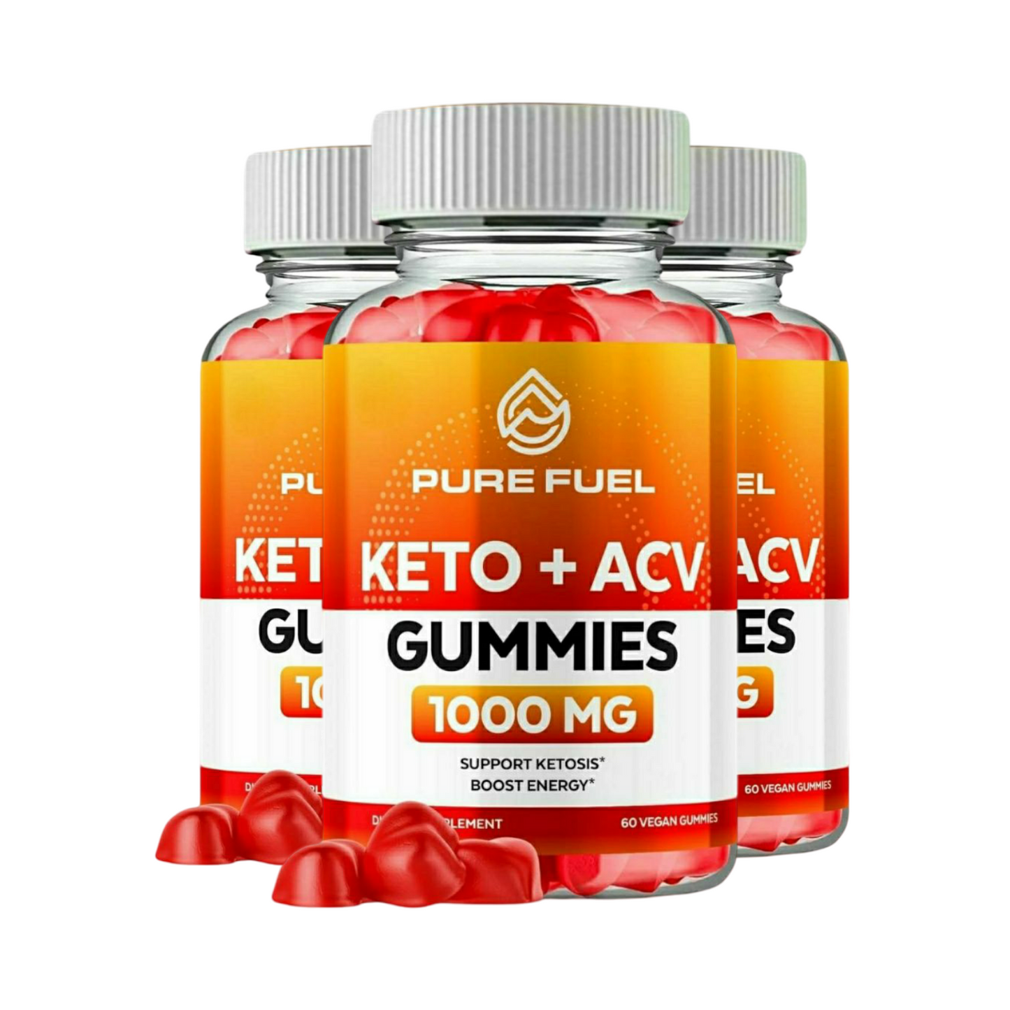 3-Pack Pure Fuel Keto ACV Gummies, Pure Fuel Keto Gummies - 180 Gummies