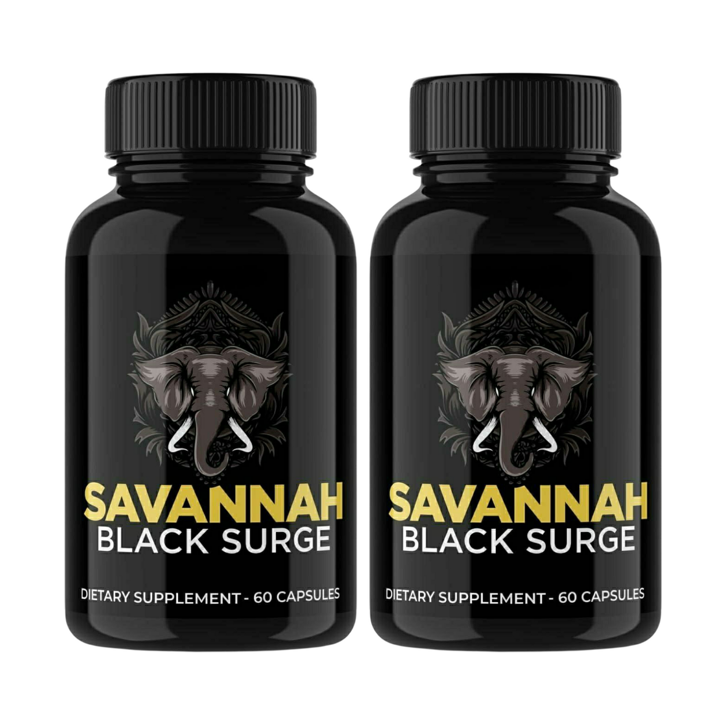 2-Pack Savannah Black Surge Pills, Black Surge Formula Male Support-120 Capsules