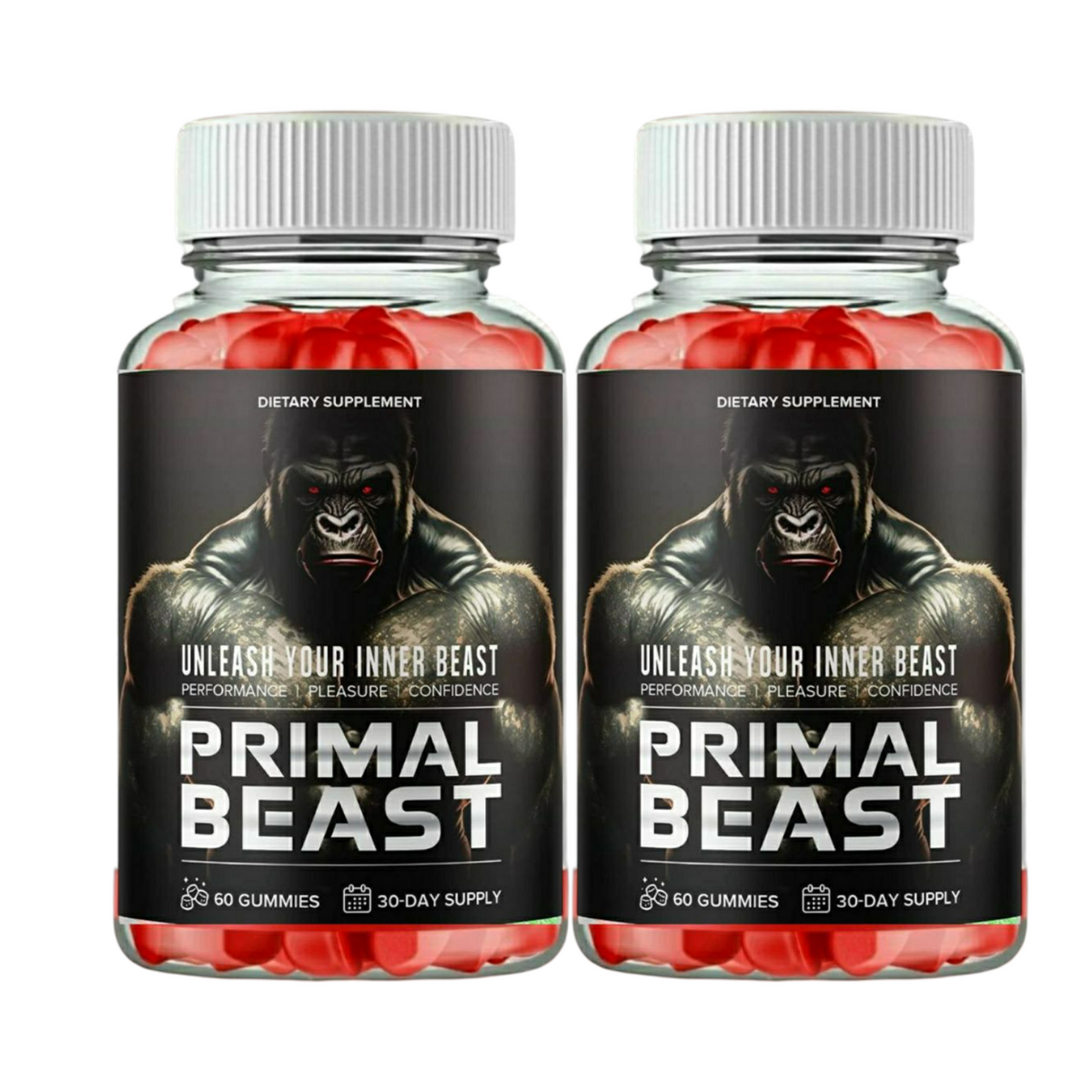 2-Pack Primal Beast Gummies, Primal Gummies For Men - 120 Gummies