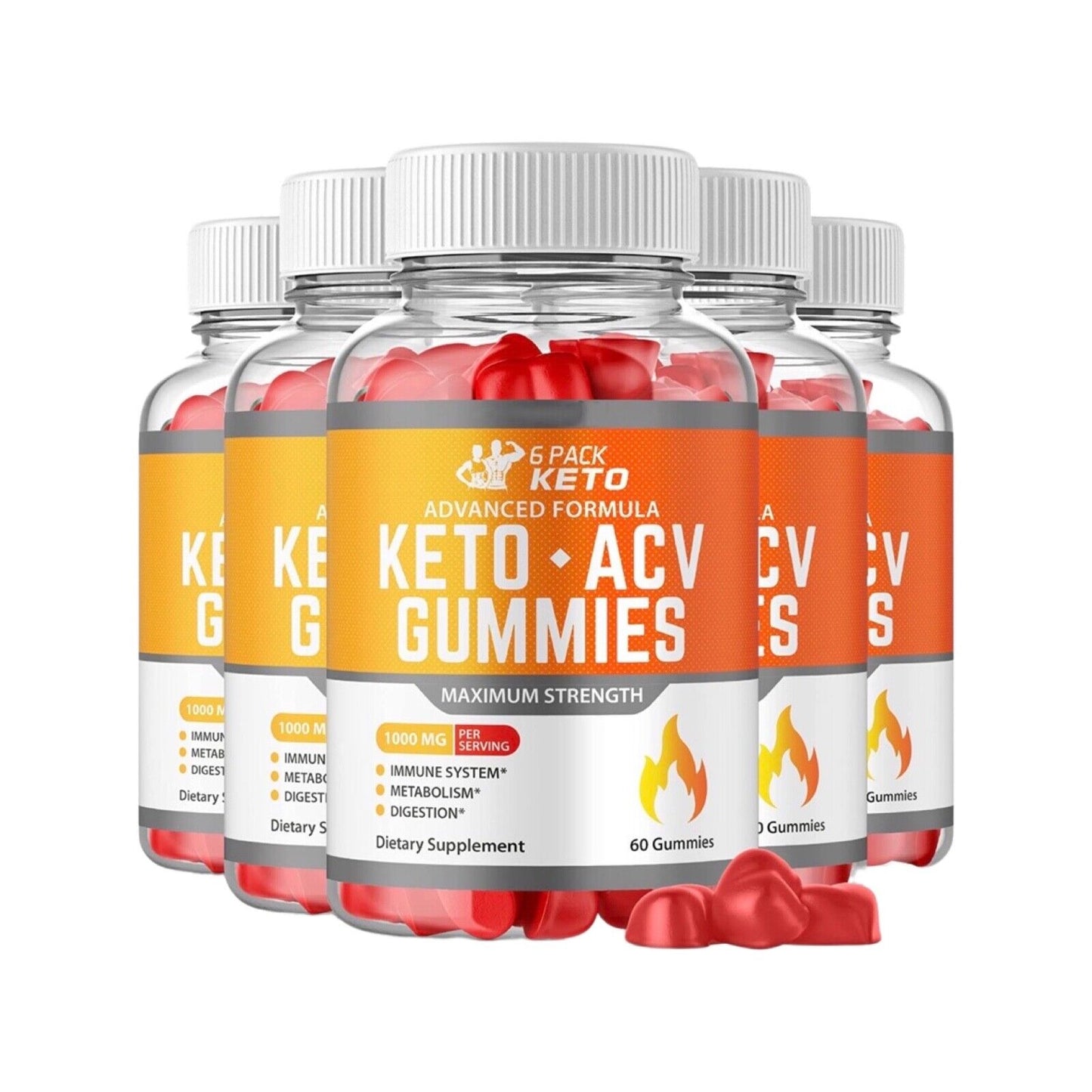 5-Pack- 6 Pack Keto Gummies, 6Pack Keto ACV Gummies Six Pack Gummies-300 Gummies