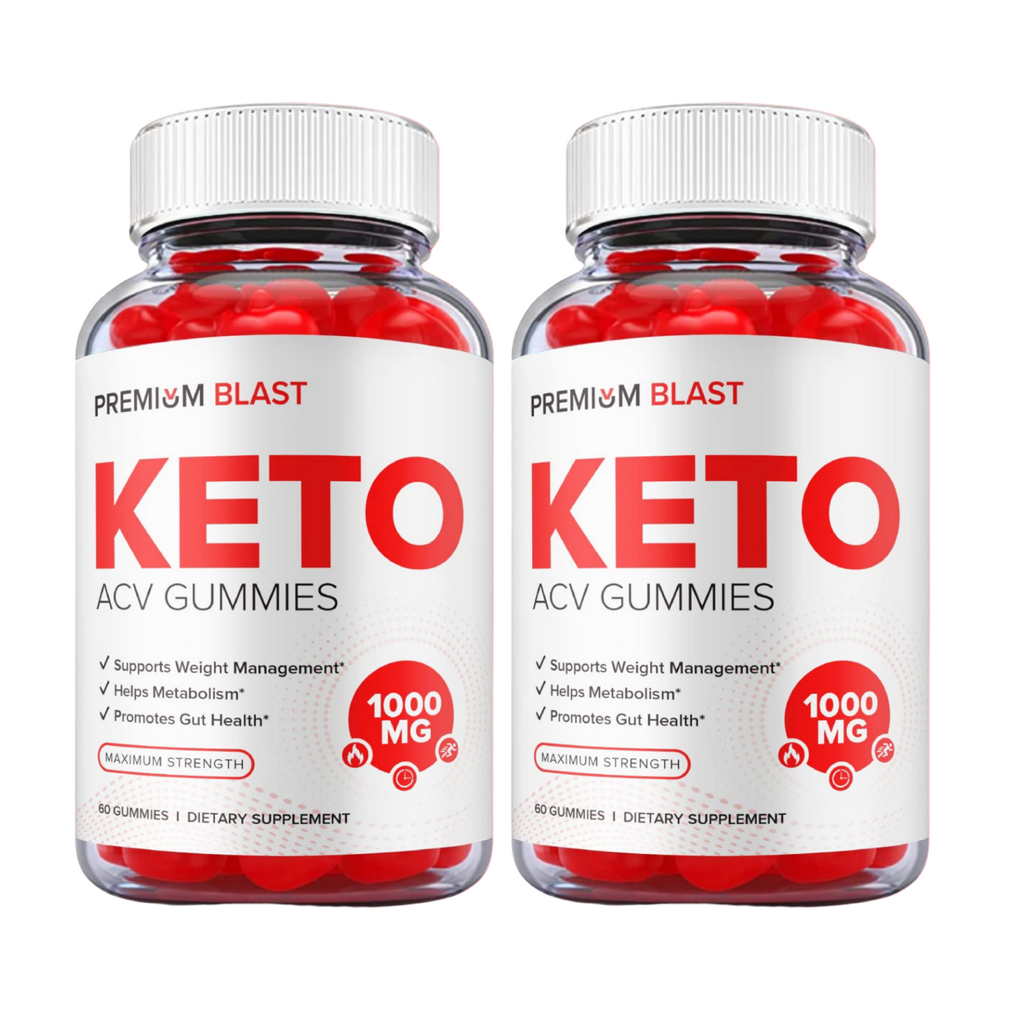 2-Pack Premium Blast Keto ACV Gummies -Vegan, Weight Loss Supplement-120 Gummies