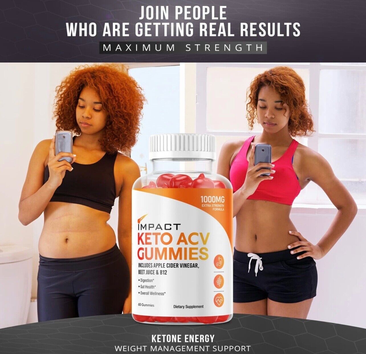 Impact Keto ACV Gummies, Weight Loss Supplement- 60 Gummies