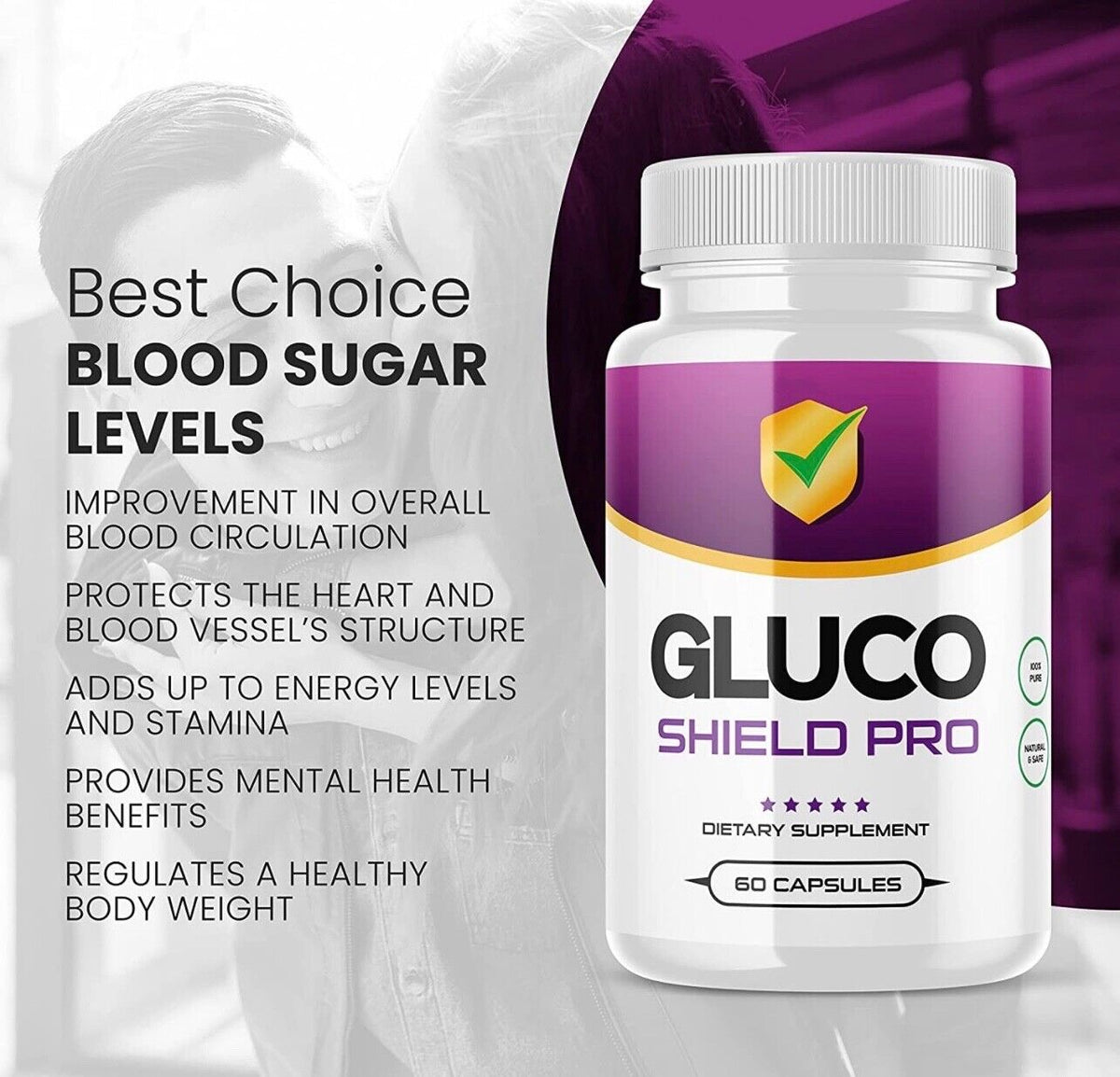 2-Pack Gluco Shield Pro Supplement Supports Blood Sugar, Glucose, Metabolism-120