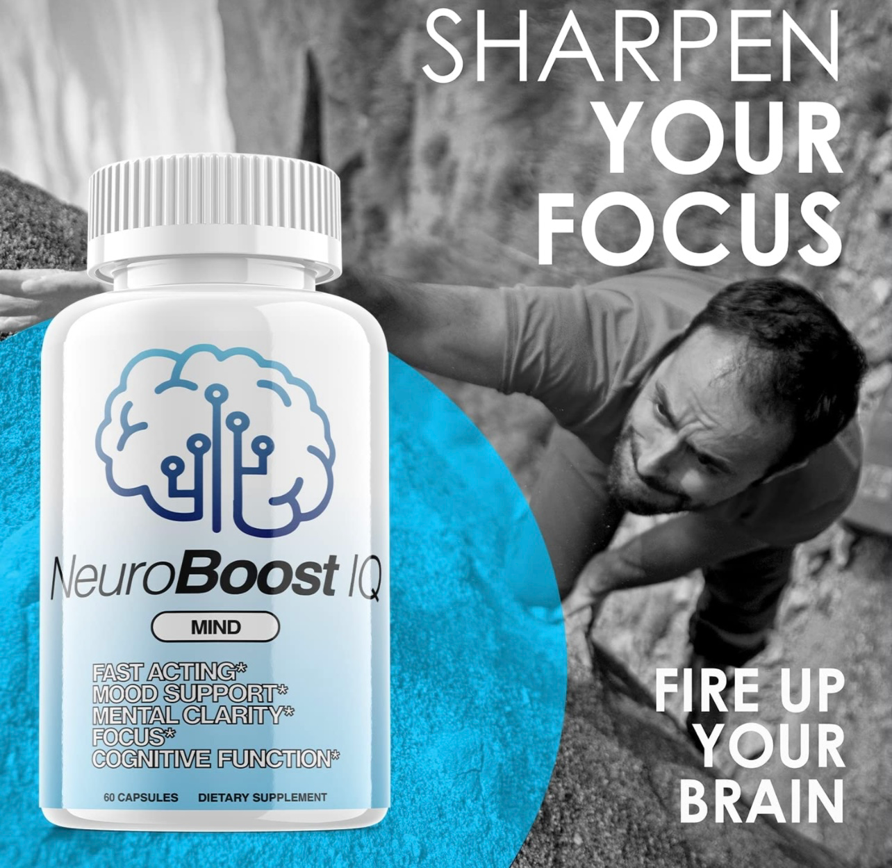 3-Pack NeuroBoost IQ Nootropic Supplement Brain, Mind, Focus-180 Capsules