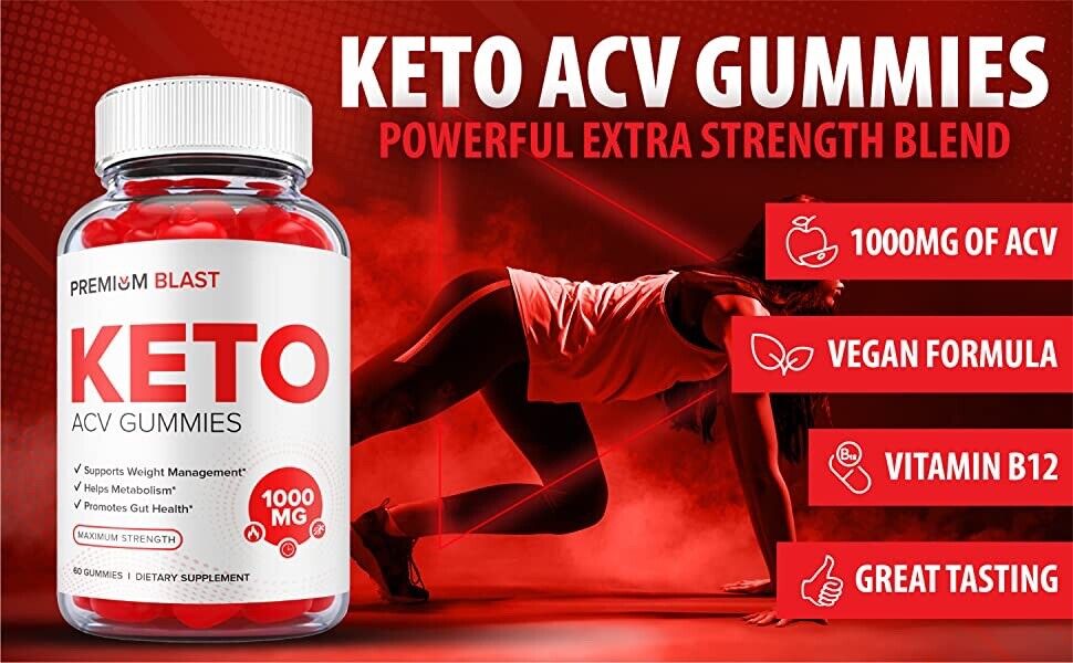 2-Pack Premium Blast Keto ACV Gummies -Vegan, Weight Loss Supplement-120 Gummies