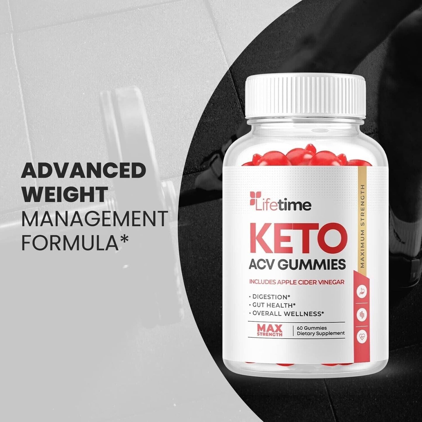 Lifetime Keto ACV Gummies, Vegan, Weight Loss Supplement - 60 Gummies