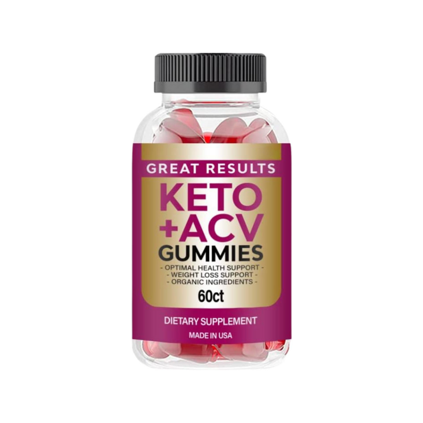 Great Results Keto ACV Gummies, Vegan, Advanced Weight Loss (60 Gummies)