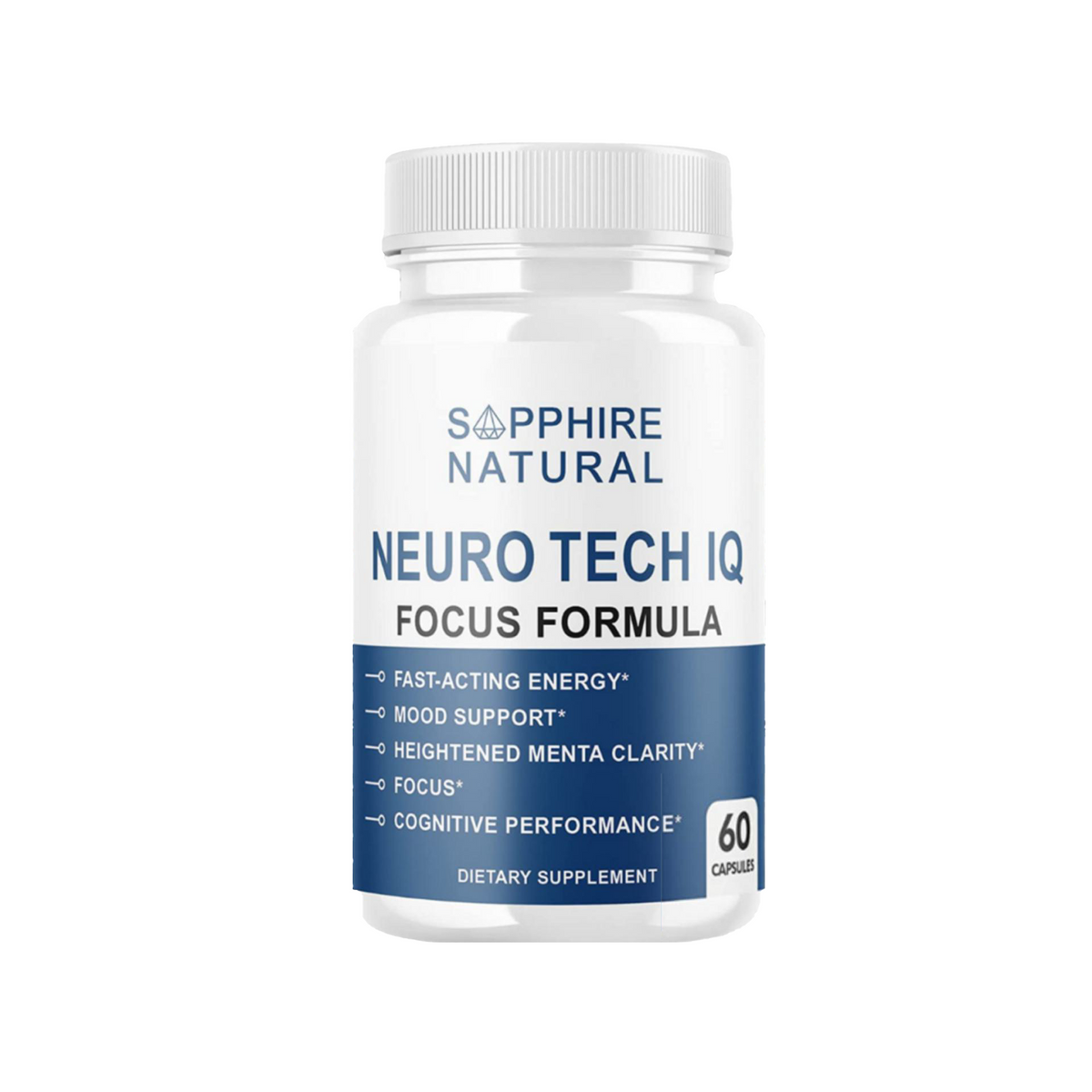 Neuro Tech IQ Brain Supplement Neurotech Iq Focus Formula Pills- 60 Caps