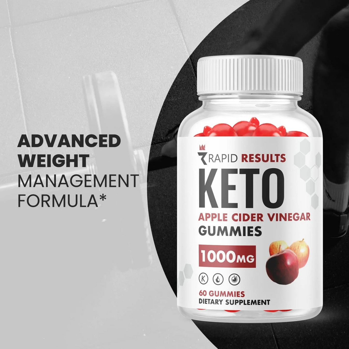 2-Pack Rapid Results Keto ACV Gummies, Vegan, Weight Loss Supplement-120 Gummies