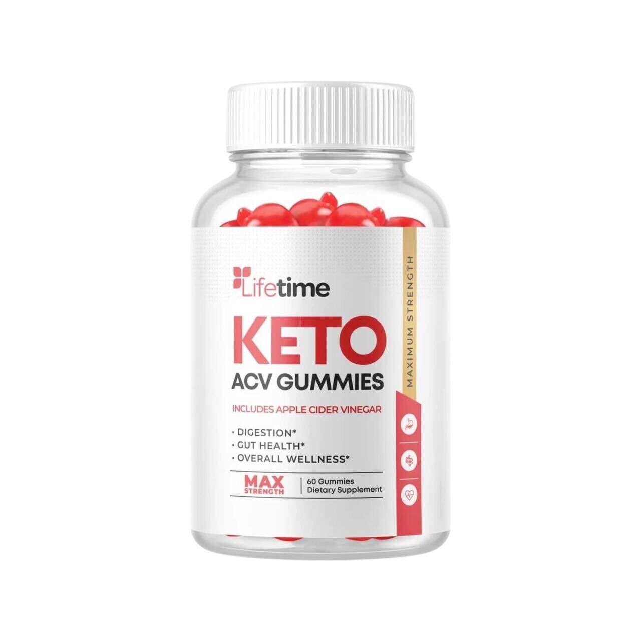 Lifetime Keto ACV Gummies, Vegan, Weight Loss Supplement - 60 Gummies