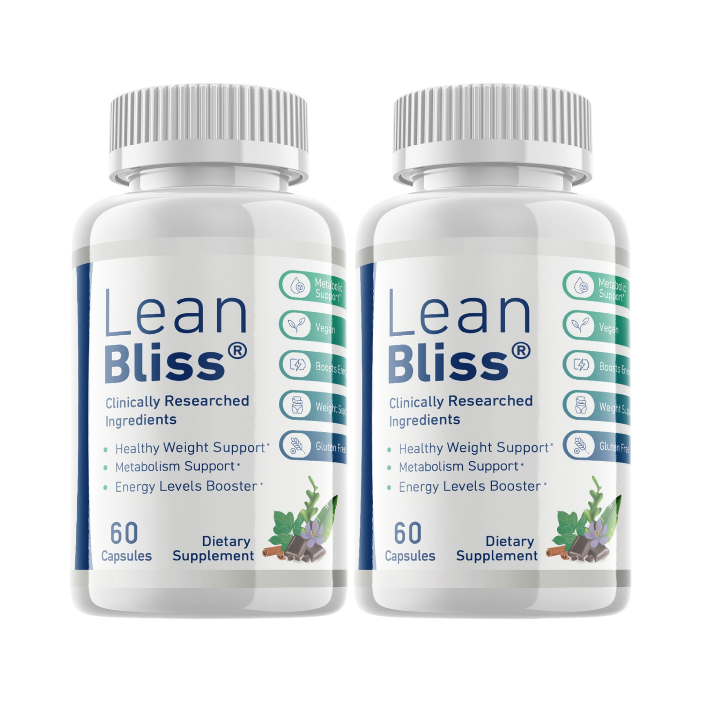 2-Pack Lean Bliss Weight Loss Pills, LeanBliss to Burn Fat - 120 Capsules