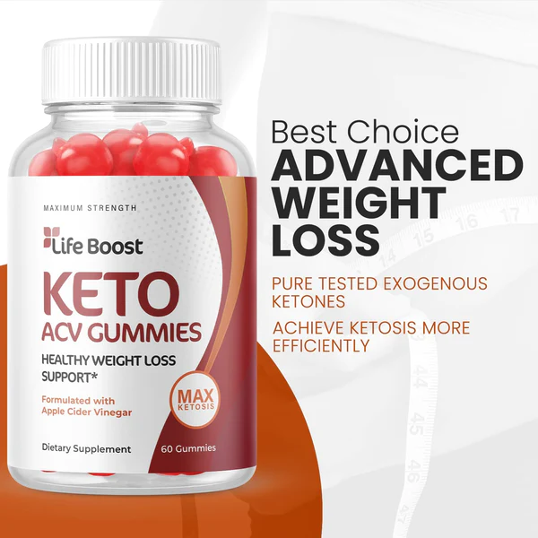 Life Boost Keto ACV Gummies - Vegan, Weight Loss Supplement (60 Gummies)