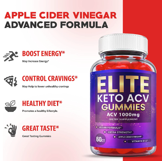 2-Pack Elite Keto ACV Gummies, Vegan, Advanced Weight Loss (120 Gummies)