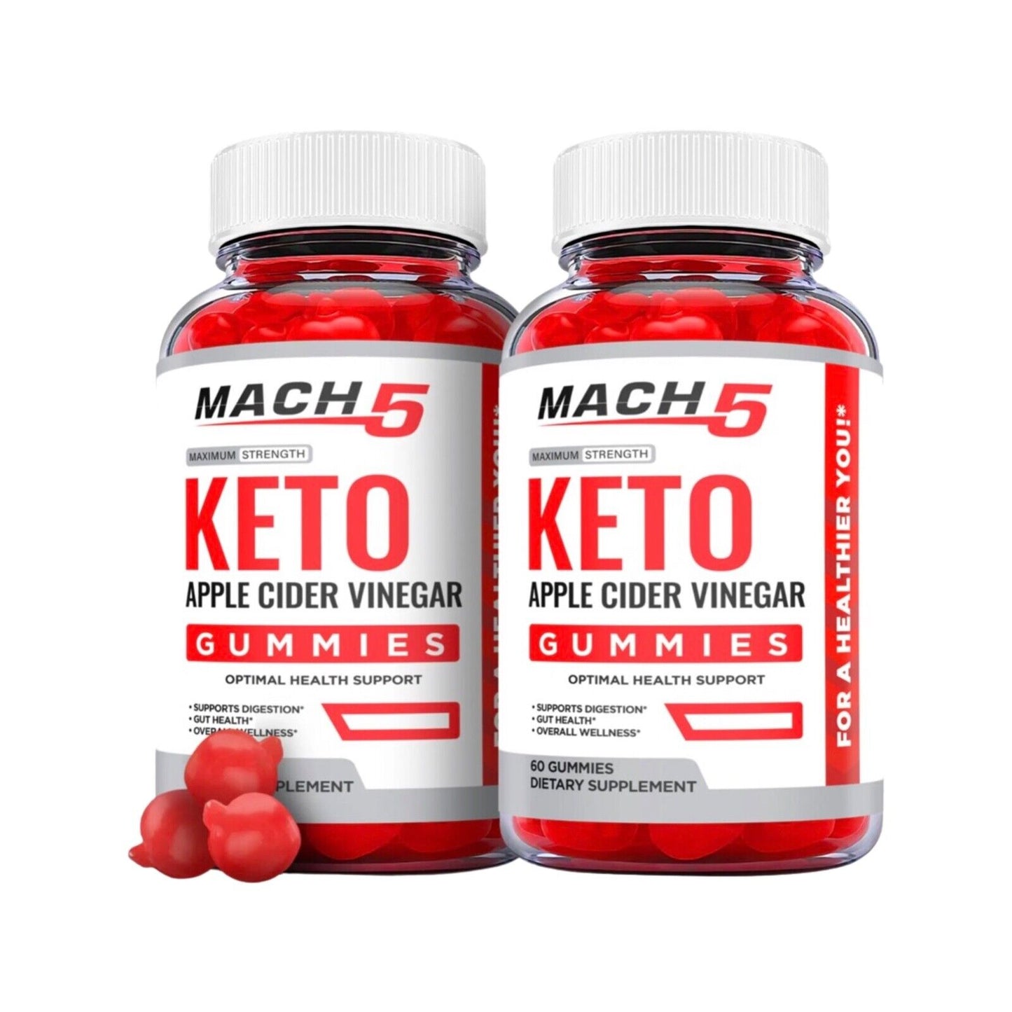 2-Pack Mach 5 Keto ACV Gummies, Mach5, Fat Burn, Weight Loss Gummies-120 Gummies