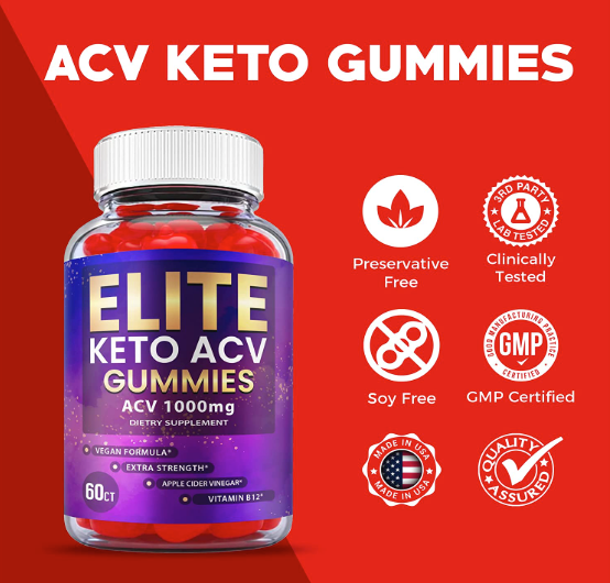 Elite Keto ACV Gummies, Vegan, Advanced Weight Loss (60 Gummies)