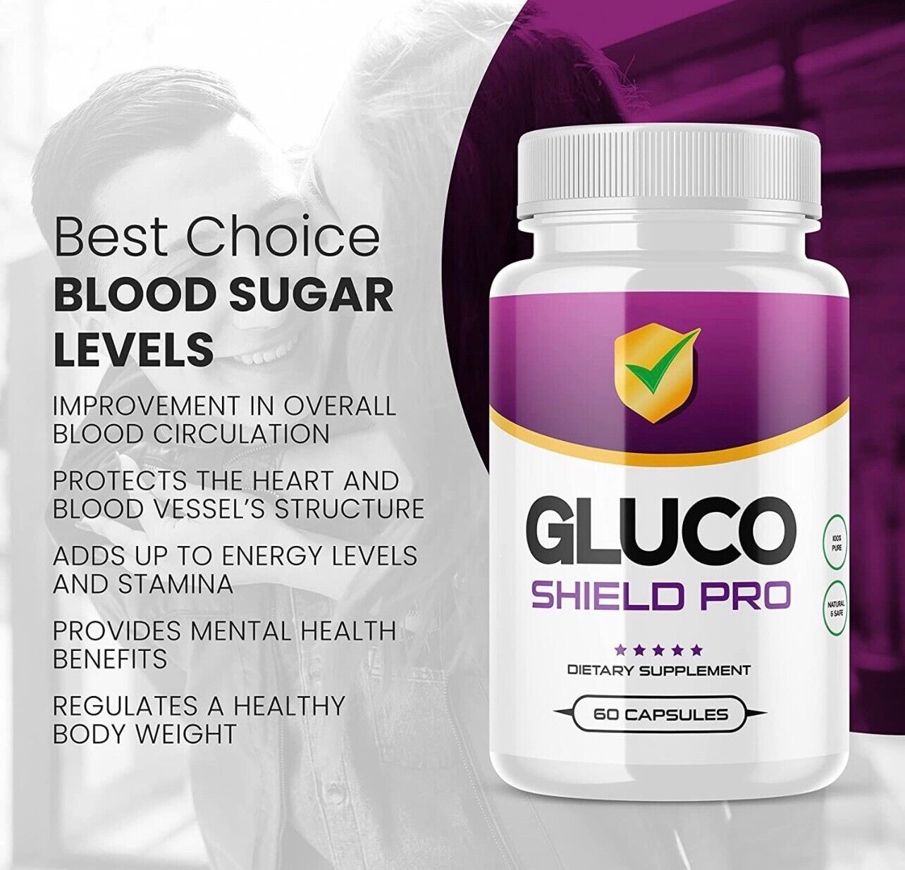 Gluco Shield Pro Supplement Supports Blood Sugar, Glucose, Metabolism- 60