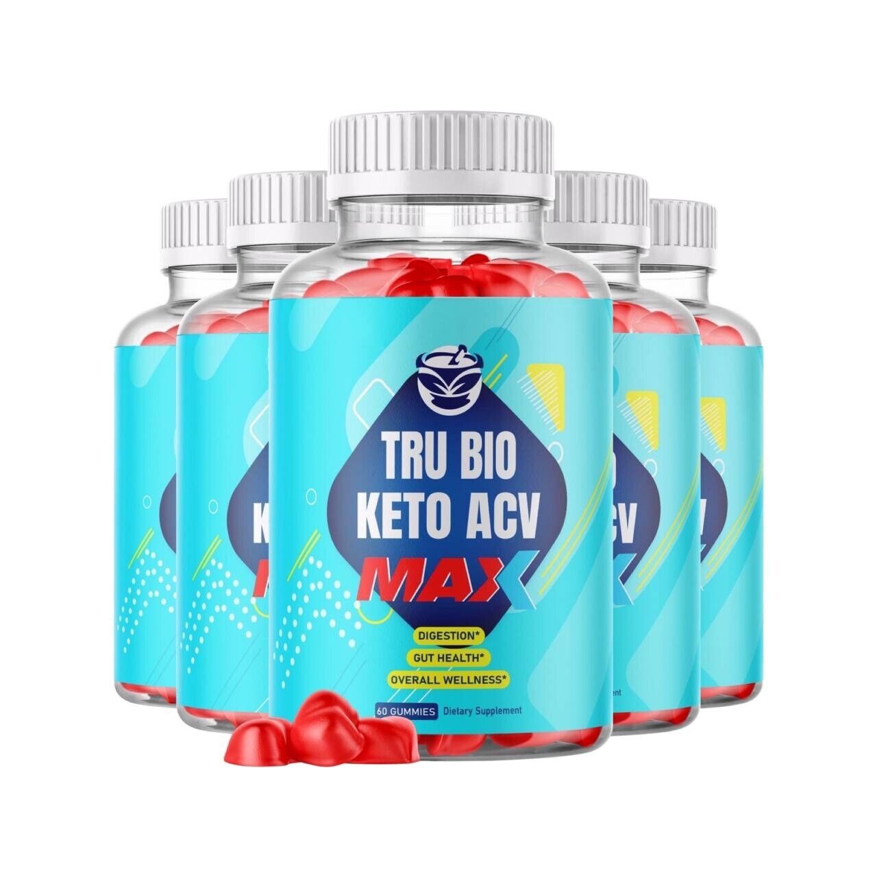 (5 Pack) Tru Bio Max Keto ACV Gummies, Apple Cider Vinegar Gummies (300 Gummies)
