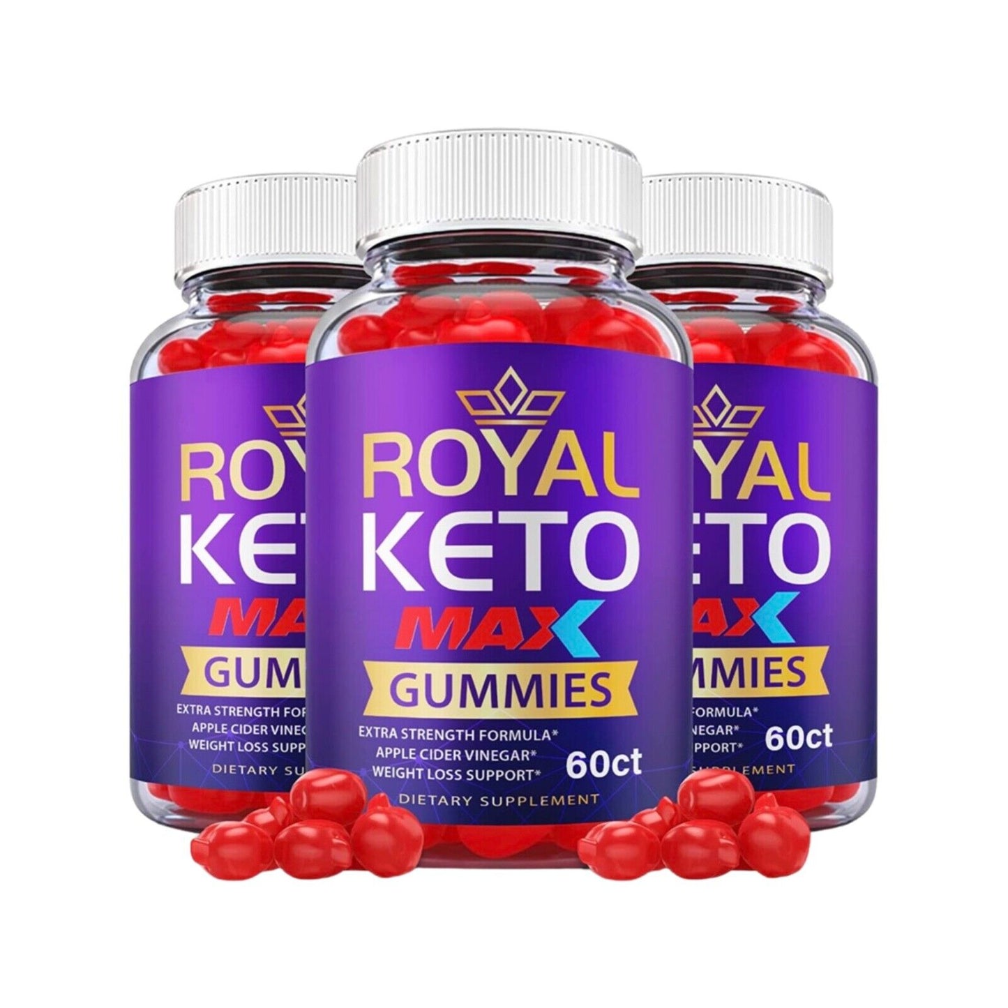 3-Pack Royal Keto Max Gummies, Extra Strength Formula ACV Gummies (180 Gummies)