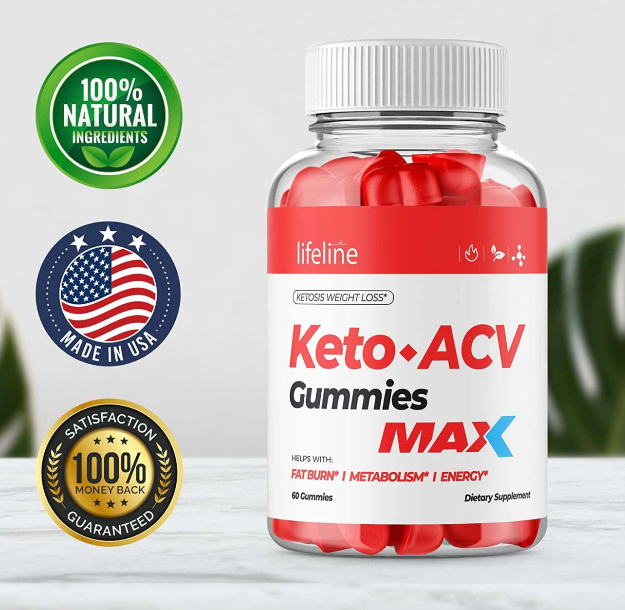 Lifeline Keto Max Gummies Nutrients Collagen Bamboo 120 Gummys