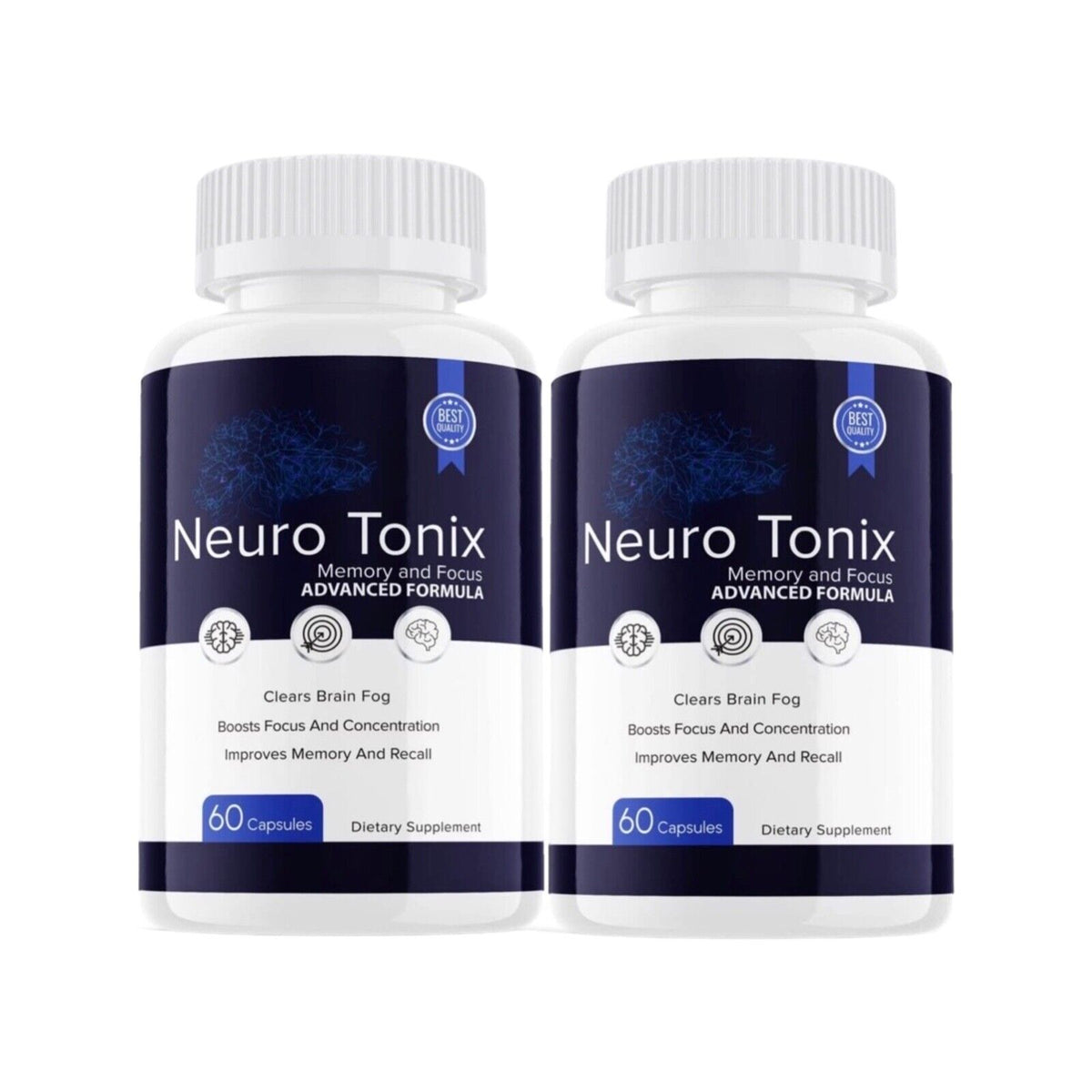 2-Pack NeuroTonix Brain Booster, Focus, Neuro Tonix, Memory,Clarity-120 Capsules