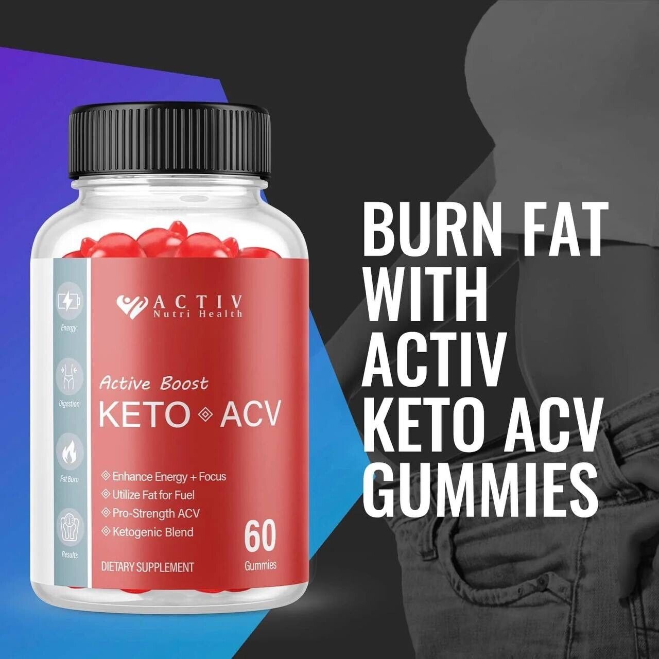 3-Pack Activ Keto ACV Gummies, Active Boost Keto ACV Supplement (180 Gummies)