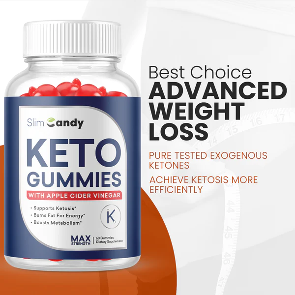 3-Pack Slim Candy Keto ACV Gummies, Vegan, Advanced Weight Loss (180 Gummies)