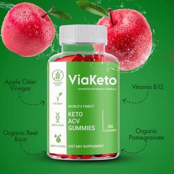 2-Pack Via Keto Gummies Viaketo, Vegan, Apple Cider Vinegar Gummies(120 Gummies)