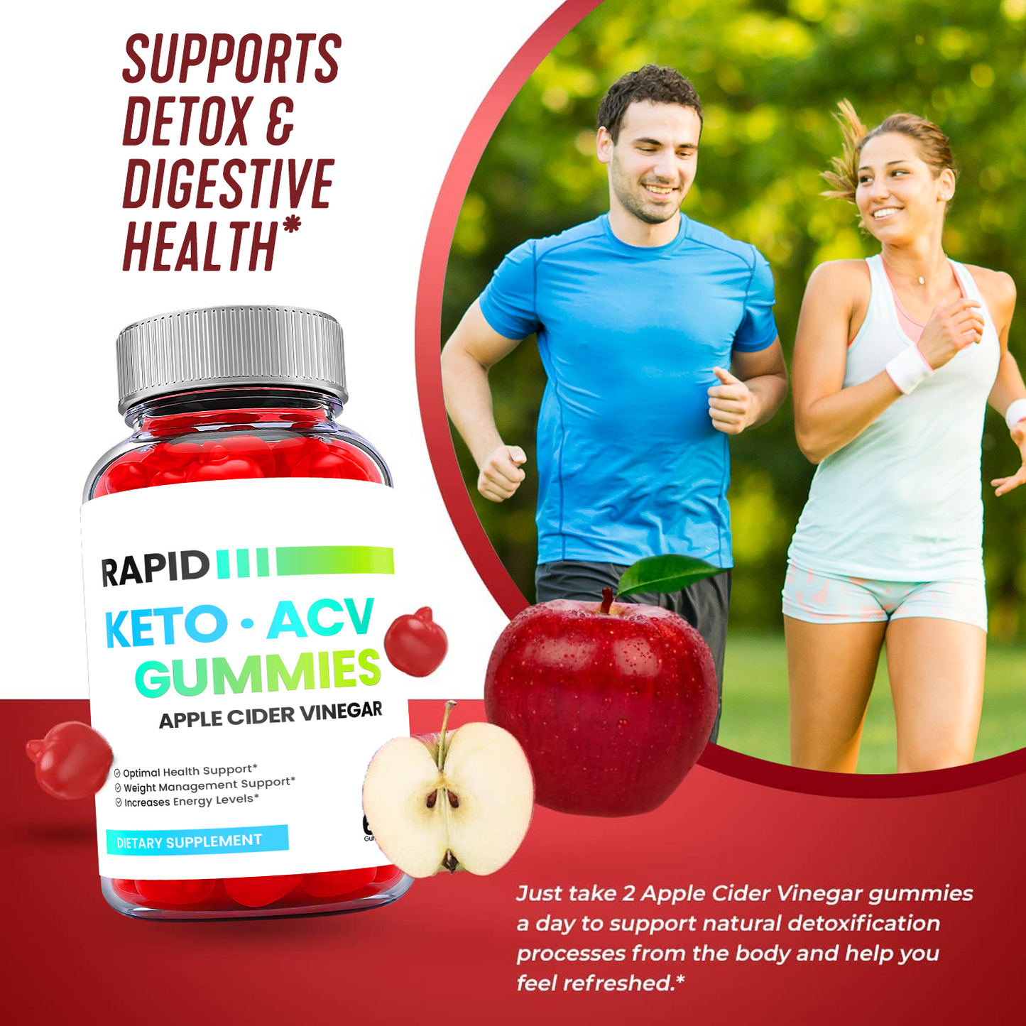 3-Pack Rapid Keto ACV Gummies, Vegan, Fat Burn, Weight Loss Gummies-180 Gummies