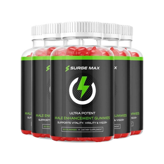 5-Pack Surge Max Gummies, ED, Full of Omega, Premium and Organic-300 Gummies