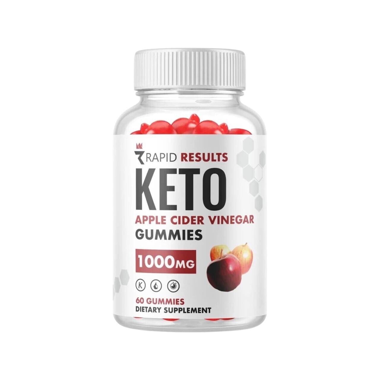 Rapid Results Keto ACV Gummies, Vegan, Weight Loss Supplement-60 Gummies