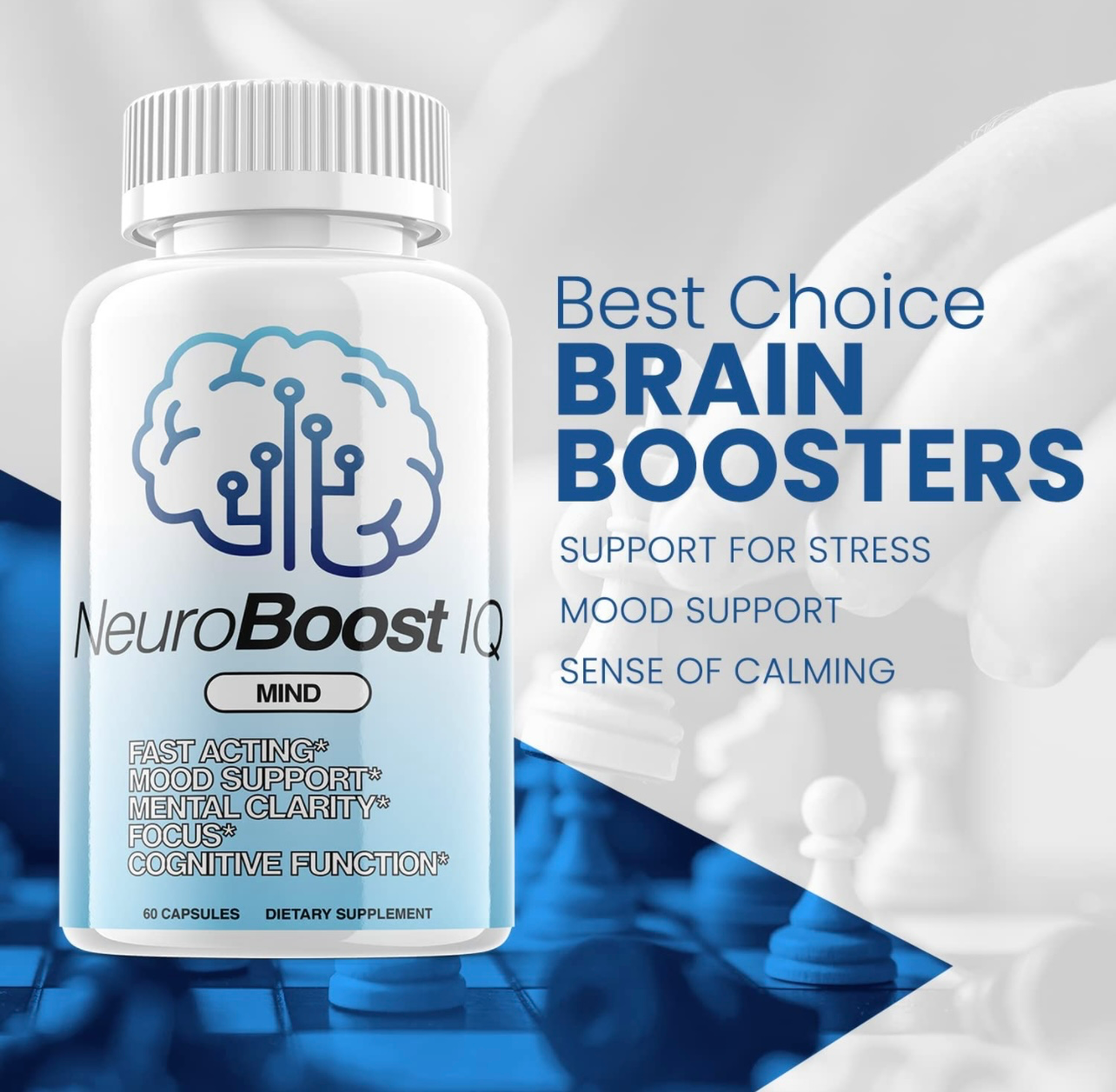 3-Pack NeuroBoost IQ Nootropic Supplement Brain, Mind, Focus-180 Capsules