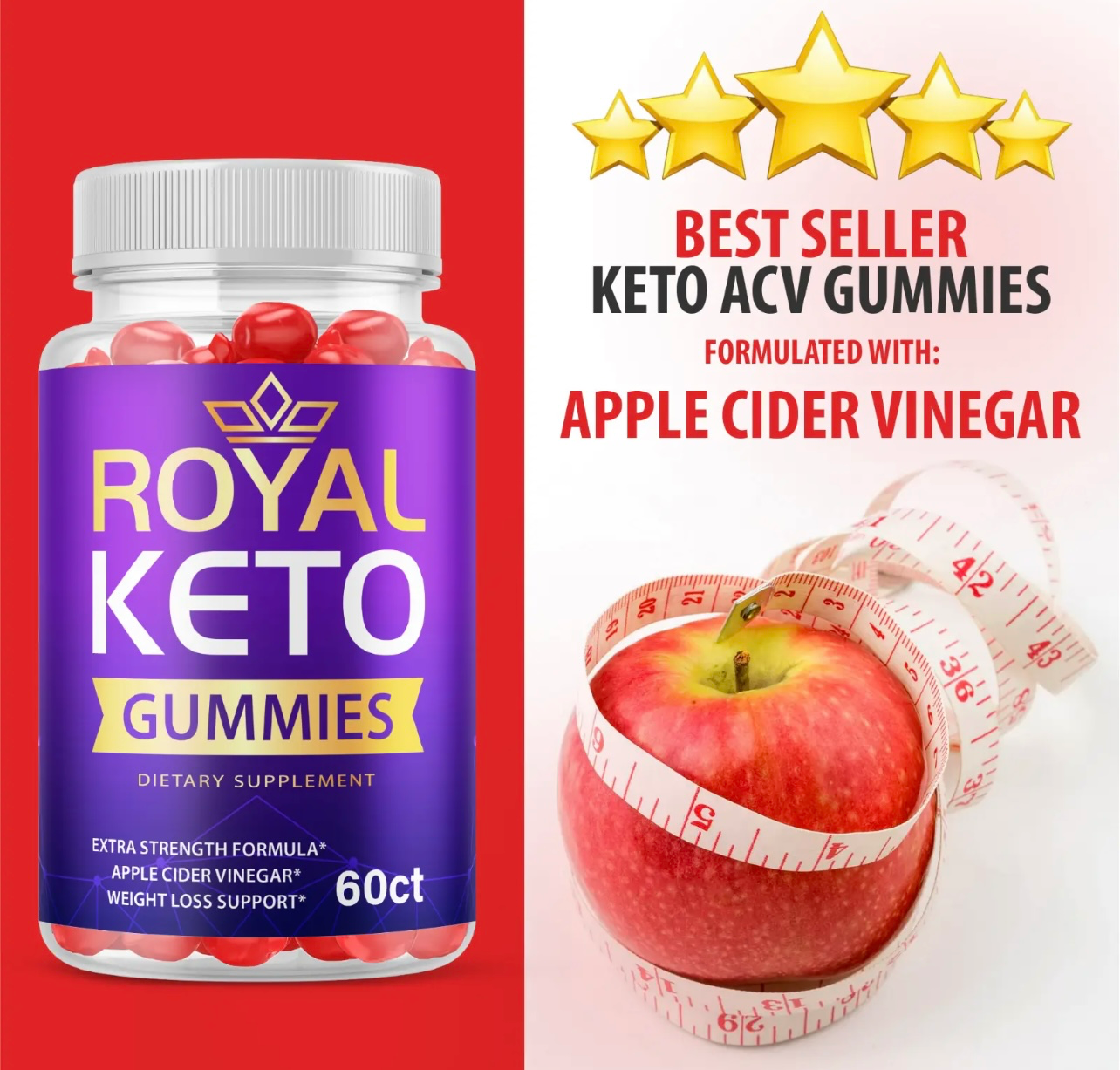 2-Pack Royal Keto Gummies - Advanced Weight Loss, Vegan, Non GMO (120 Gummies)