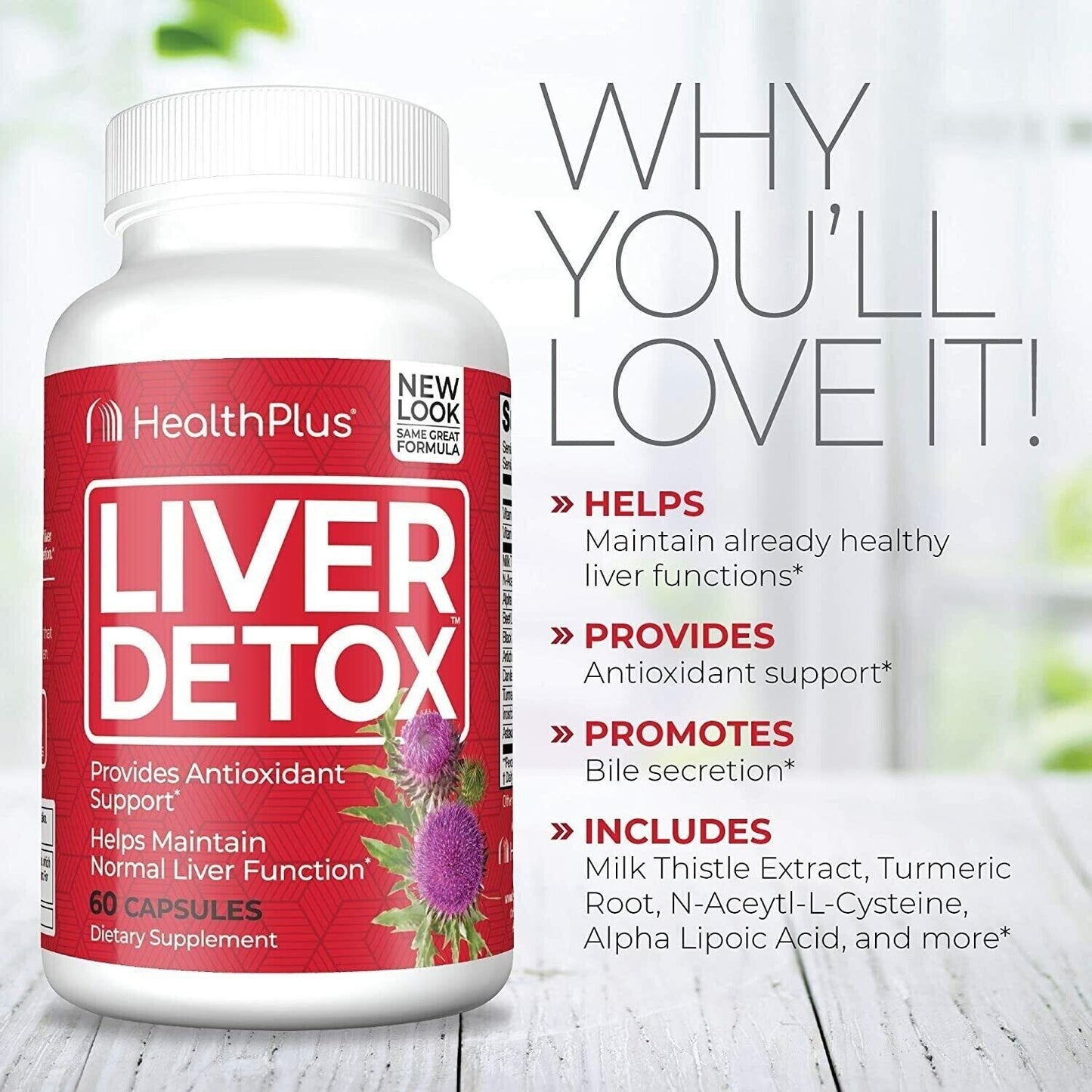 3-Pack Health Plus Liver Detox Cleanse Supports Antioxidant Support-180 Capsules