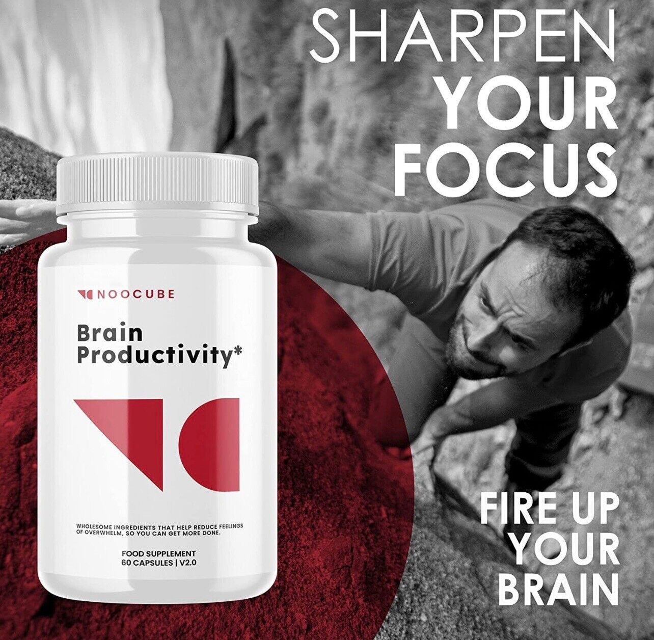 3-Pack Noocube Brain Productivity Pills, Cognitive & Memory Support-180 Capsules