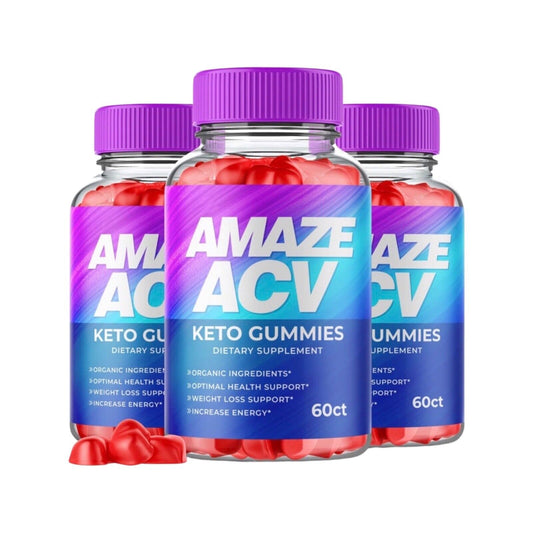 3-Pack Amaze ACV Keto Gummies - Vegan, Weight Loss Supplement - 180 Gummies