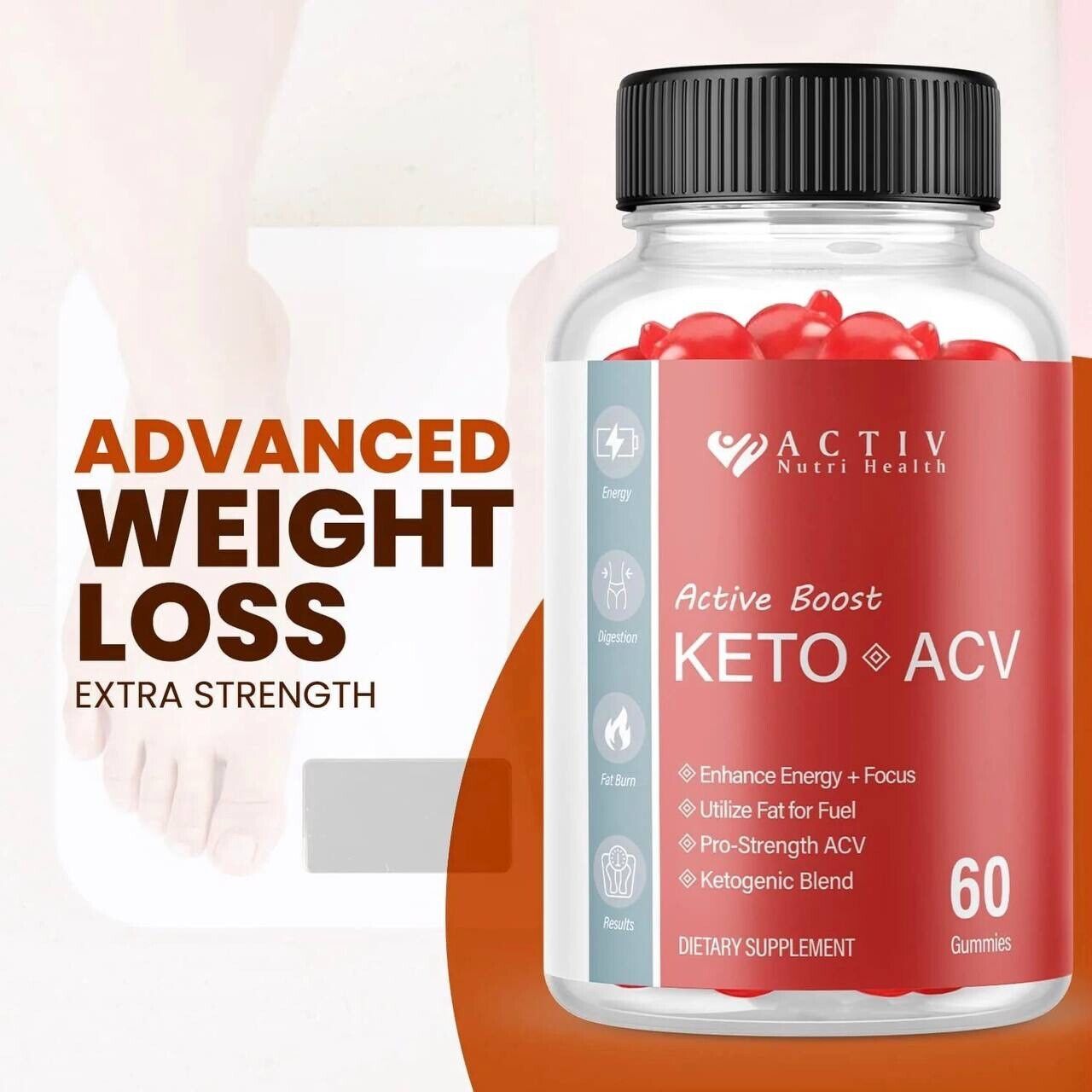 3-Pack Activ Keto ACV Gummies, Active Boost Keto ACV Supplement (180 Gummies)
