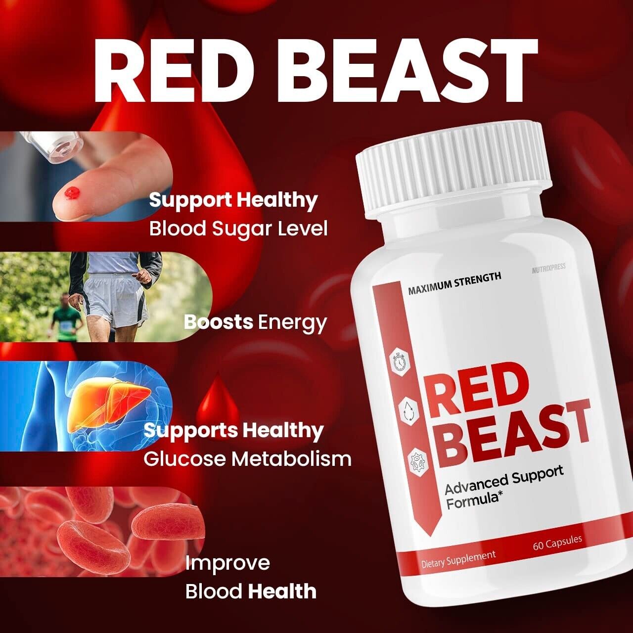 5-Pack Red Beast Pills Red Beast Flow Support Supplement (300 Capsules)