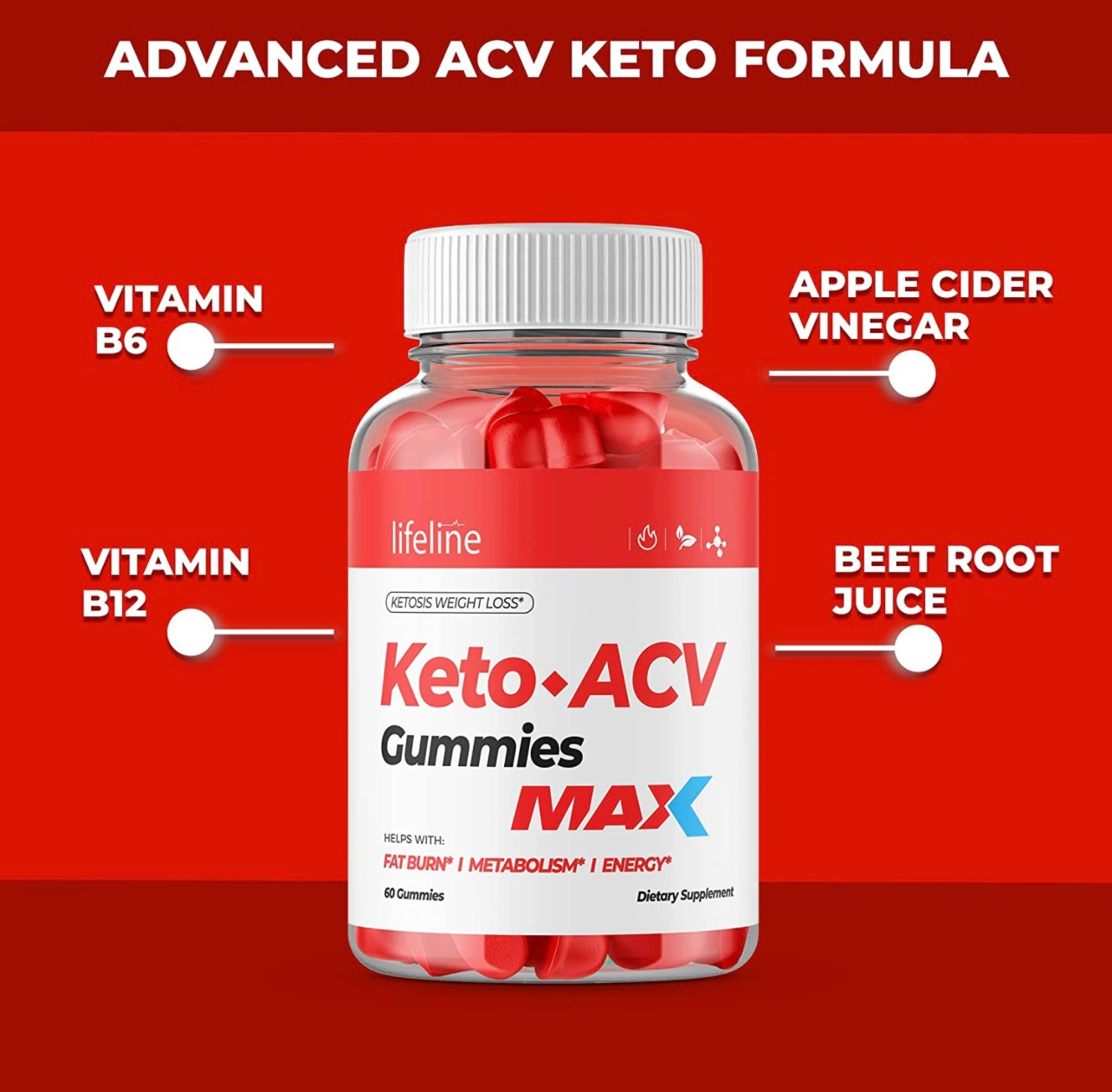 Lifeline Keto Max Gummies Nutrients Collagen Bamboo 120 Gummys