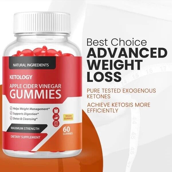 2-Pack Ketology Keto ACV Gummies - Advanced Weight Loss, Vegan (120 Gummies)