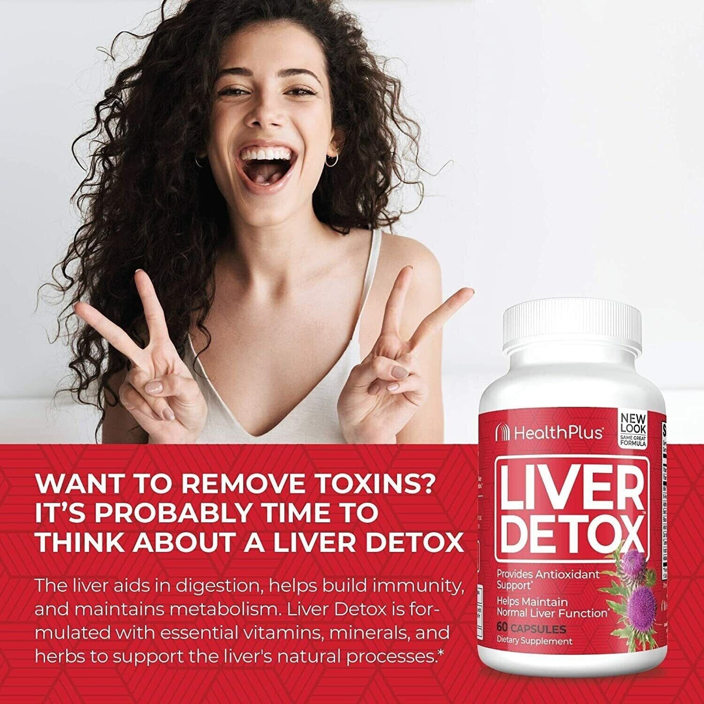 Health Plus Liver Detox Cleanse Supports Antioxidant Support-60 Capsules